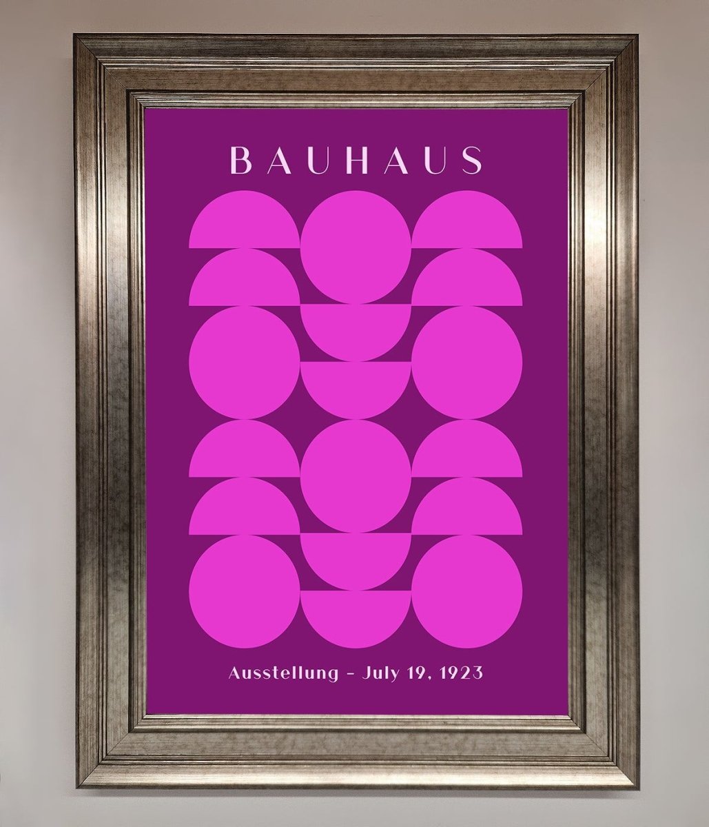 Bauhaus Pink And Purple Abstract Framed Print-5