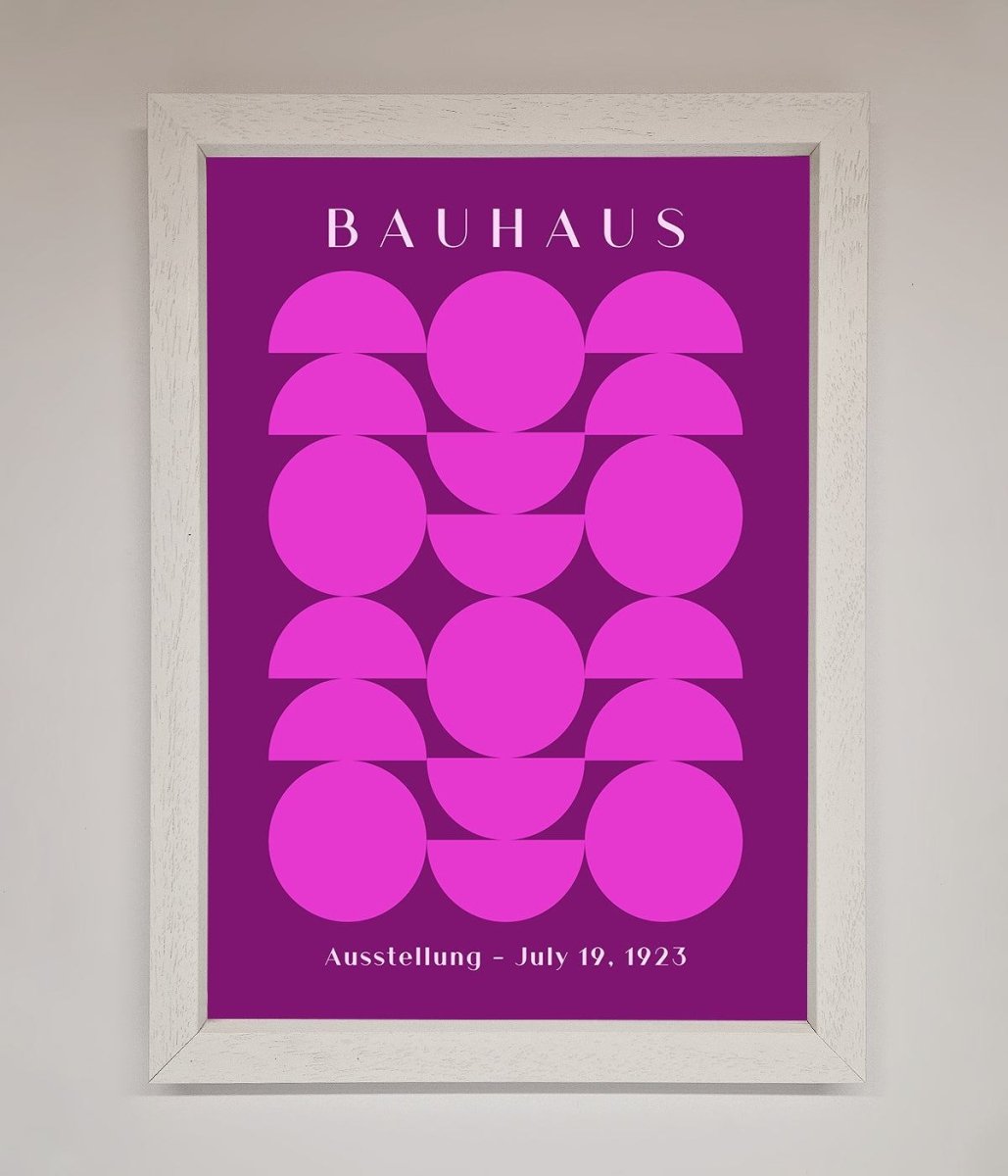 Bauhaus Pink And Purple Abstract Framed Print-0