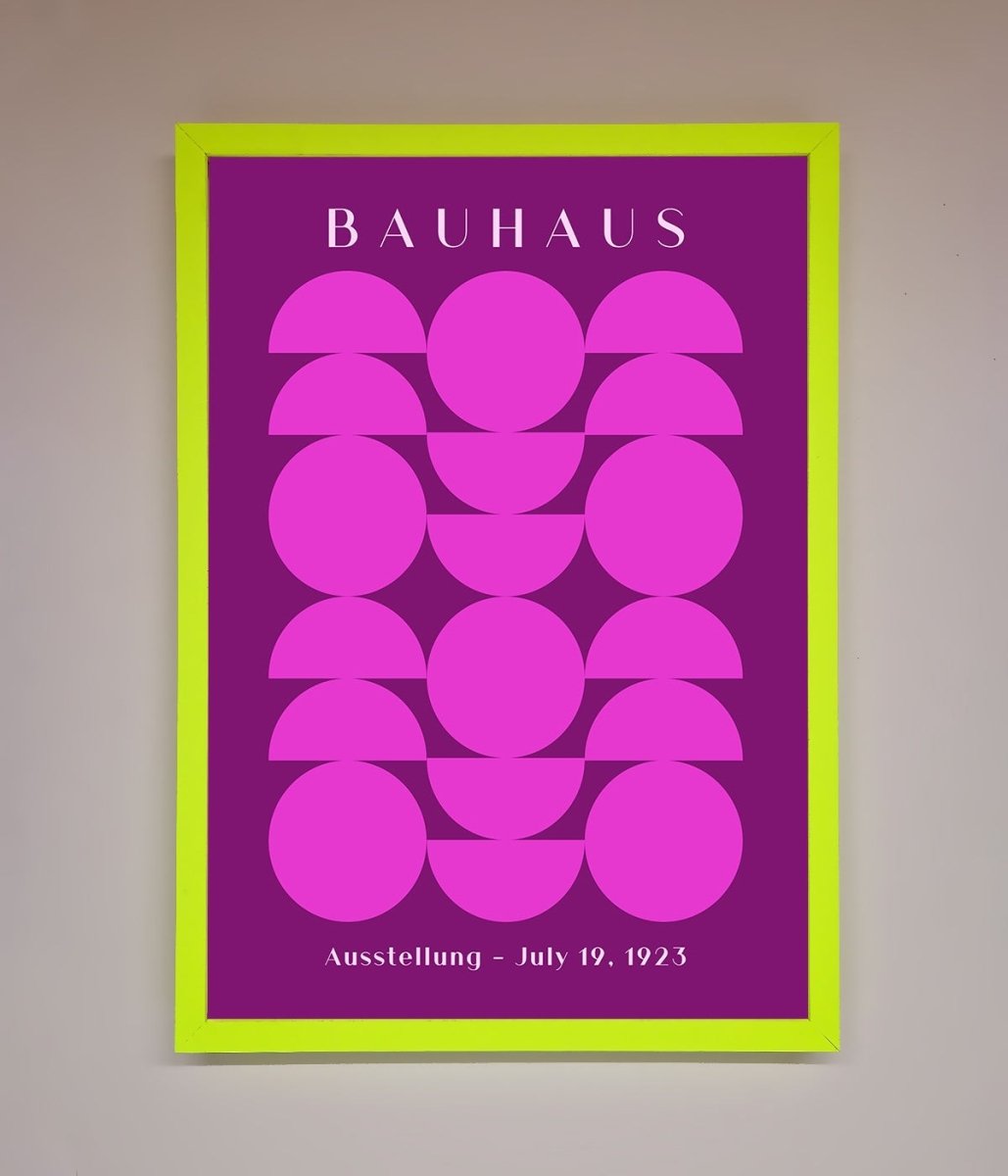 Bauhaus Pink And Purple Abstract Framed Print-12
