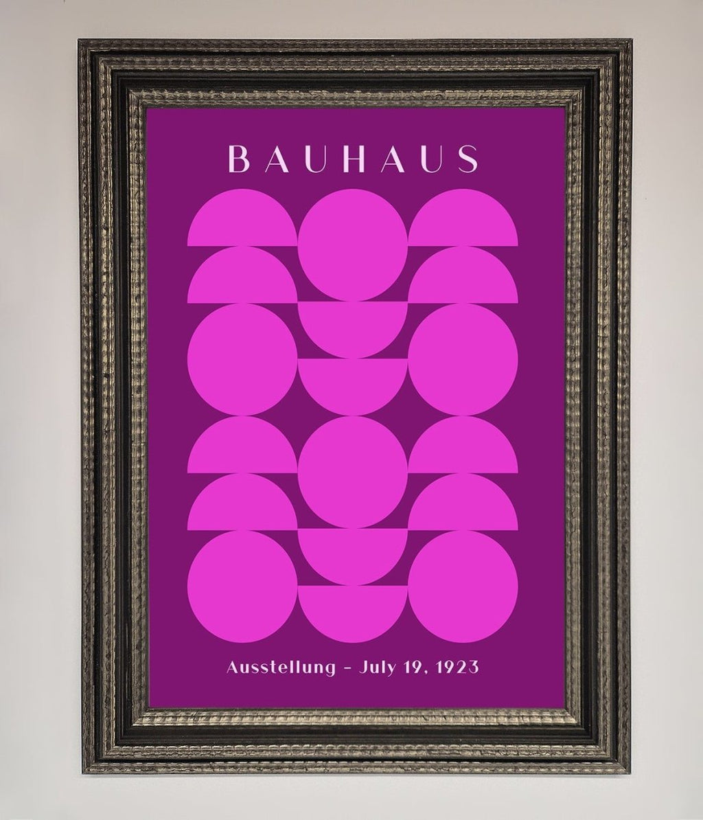 Bauhaus Pink And Purple Abstract Framed Print-17
