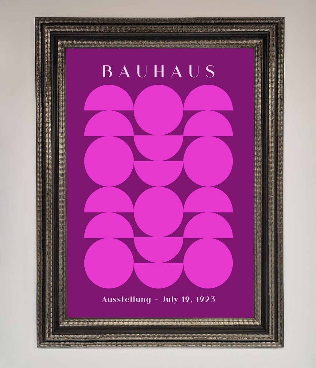 Bauhaus Pink And Purple Abstract Framed Print-17