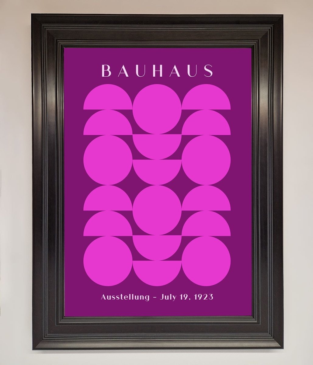 Bauhaus Pink And Purple Abstract Framed Print-6