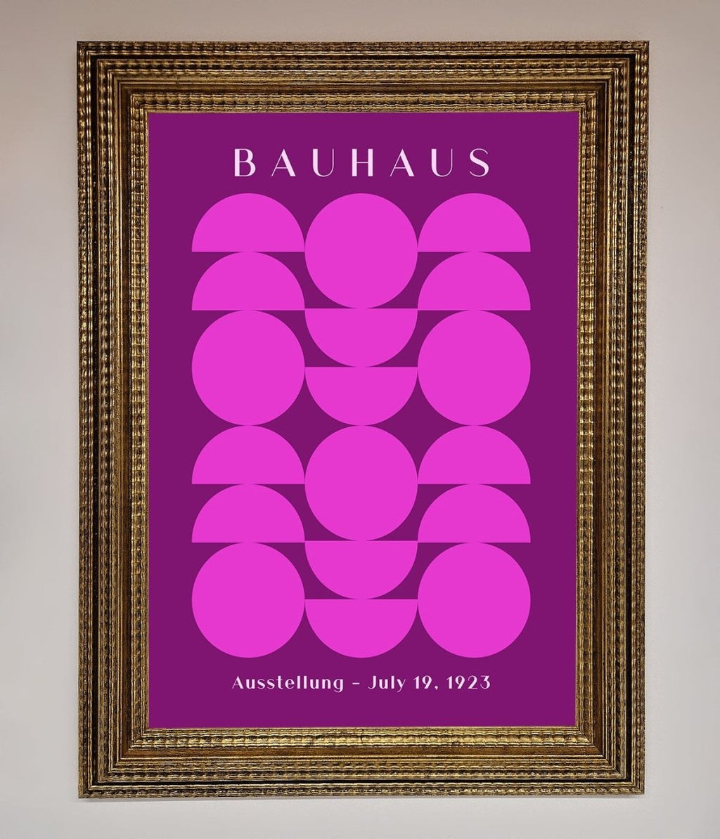 Bauhaus Pink And Purple Abstract Framed Print-15