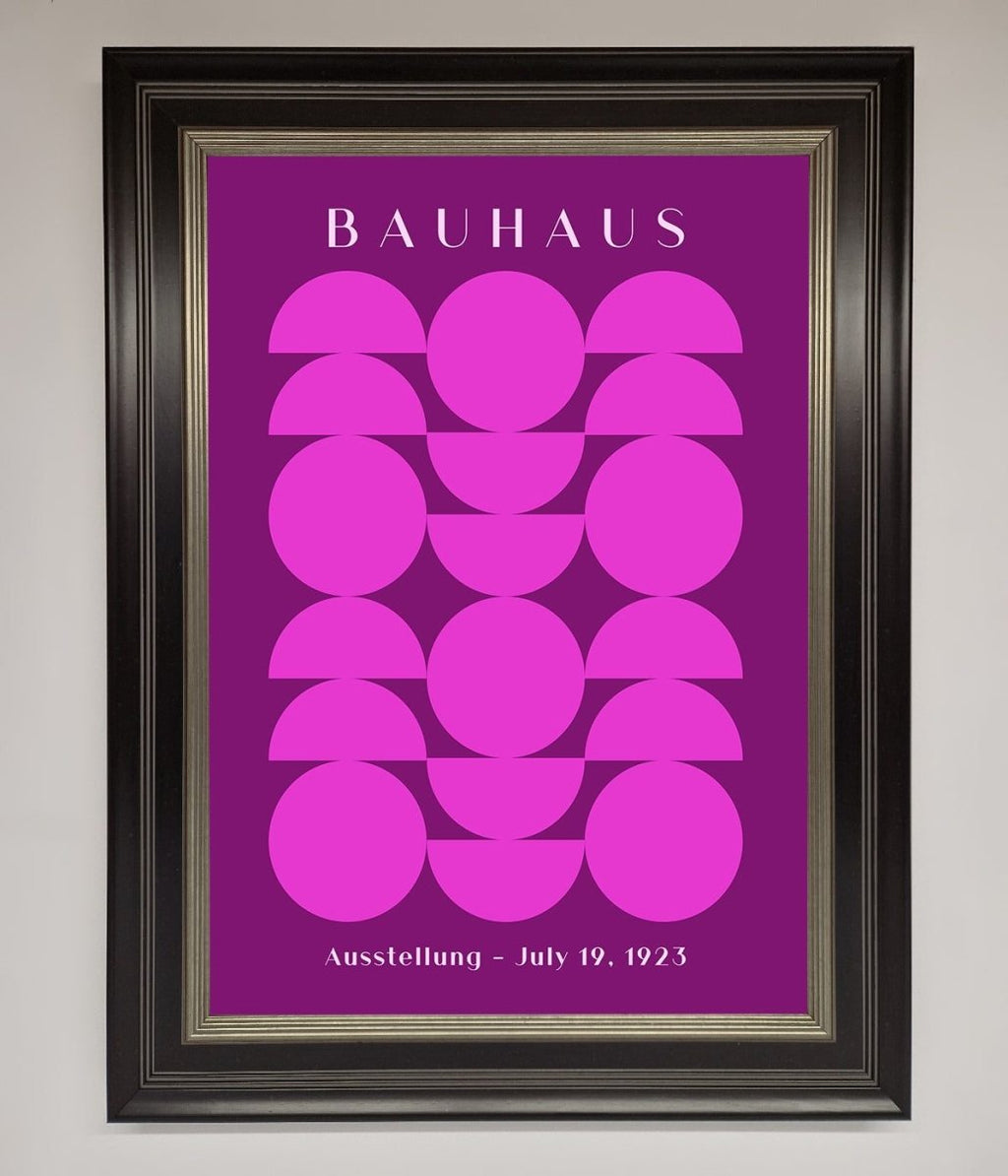 Bauhaus Pink And Purple Abstract Framed Print-8