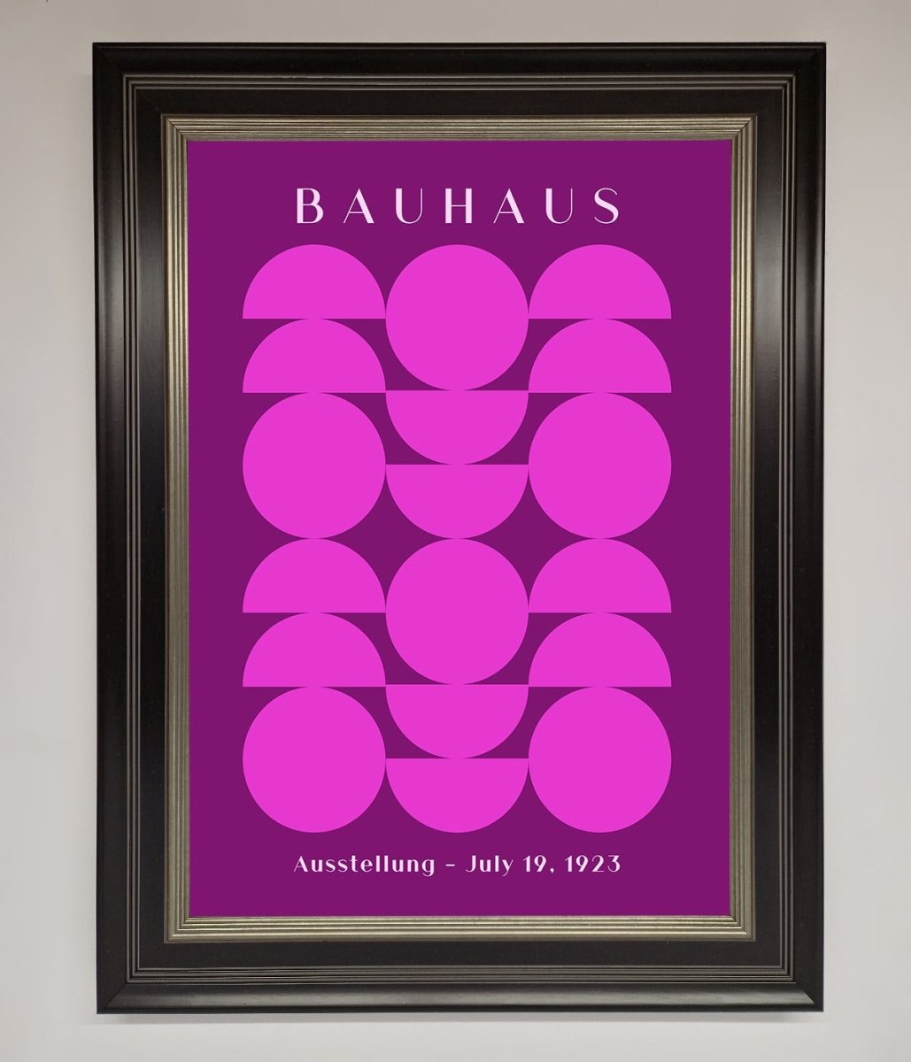 Bauhaus Pink And Purple Abstract Framed Print-8