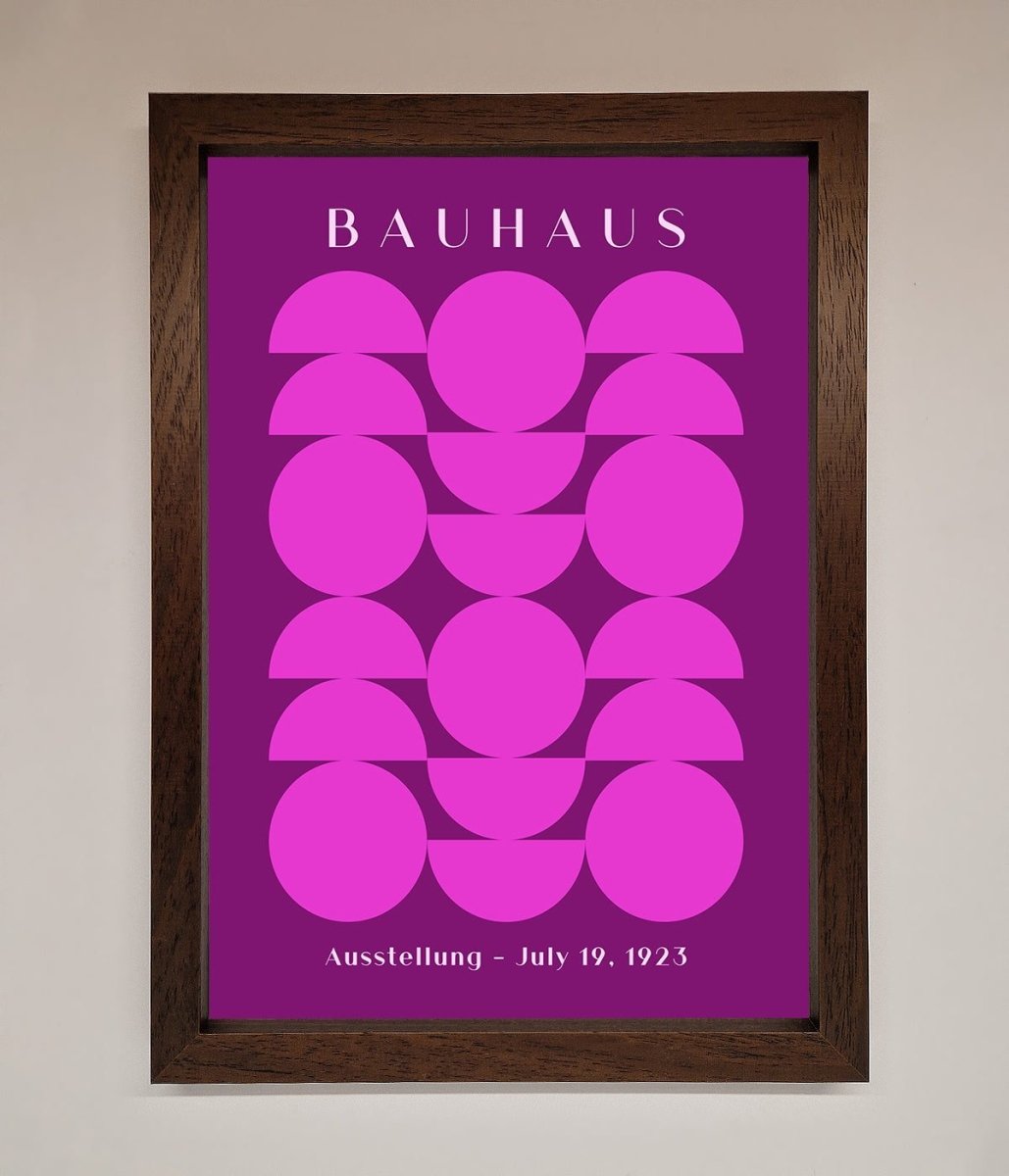 Bauhaus Pink And Purple Abstract Framed Print-4