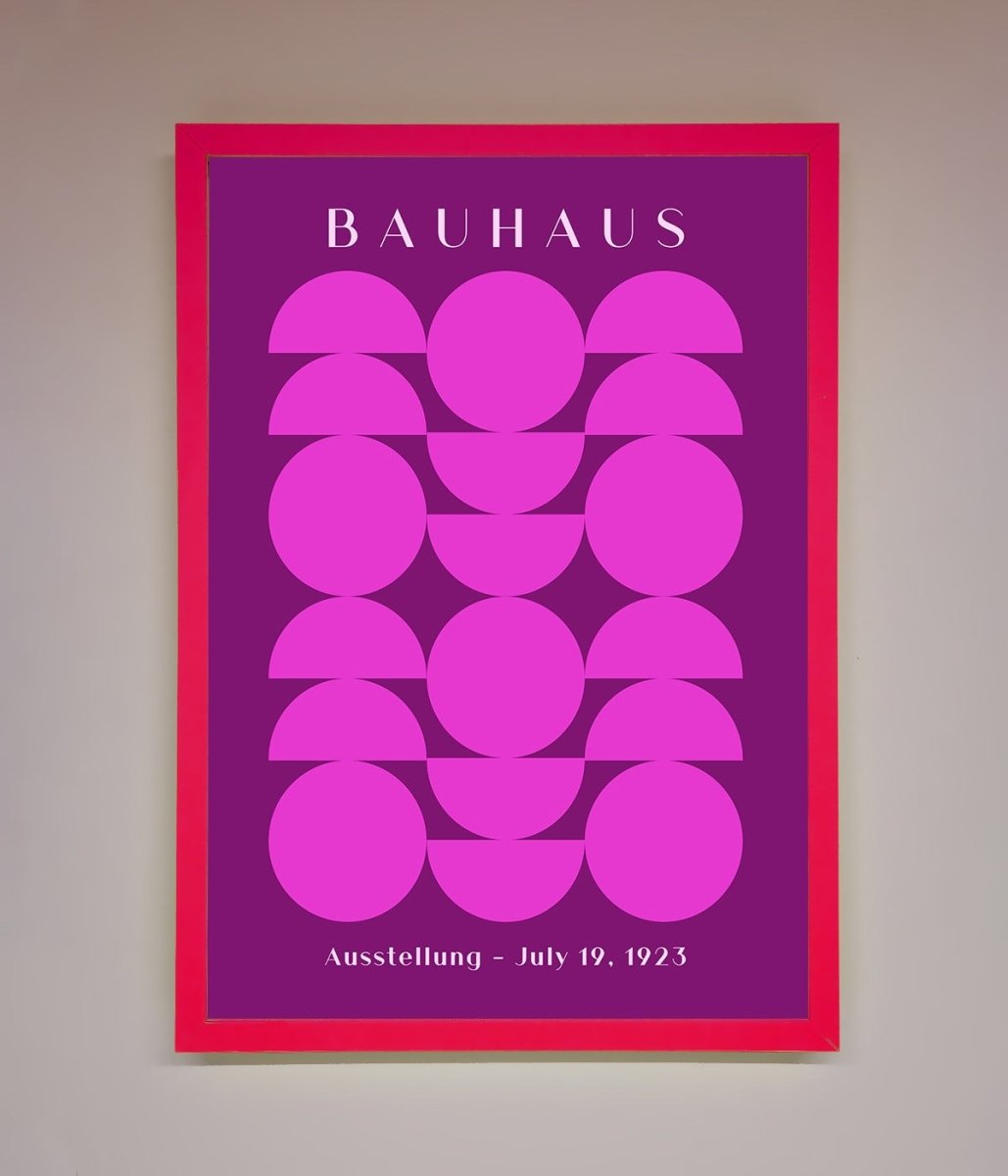 Bauhaus Pink And Purple Abstract Framed Print-13