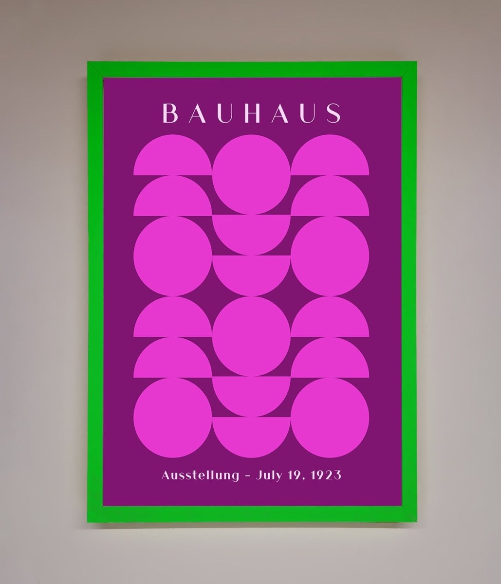 Bauhaus Pink And Purple Abstract Framed Print-11