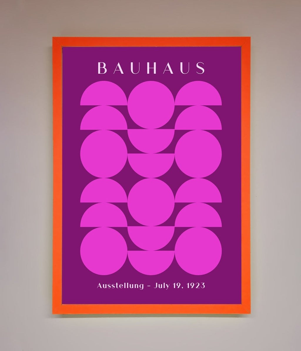 Bauhaus Pink And Purple Abstract Framed Print-10