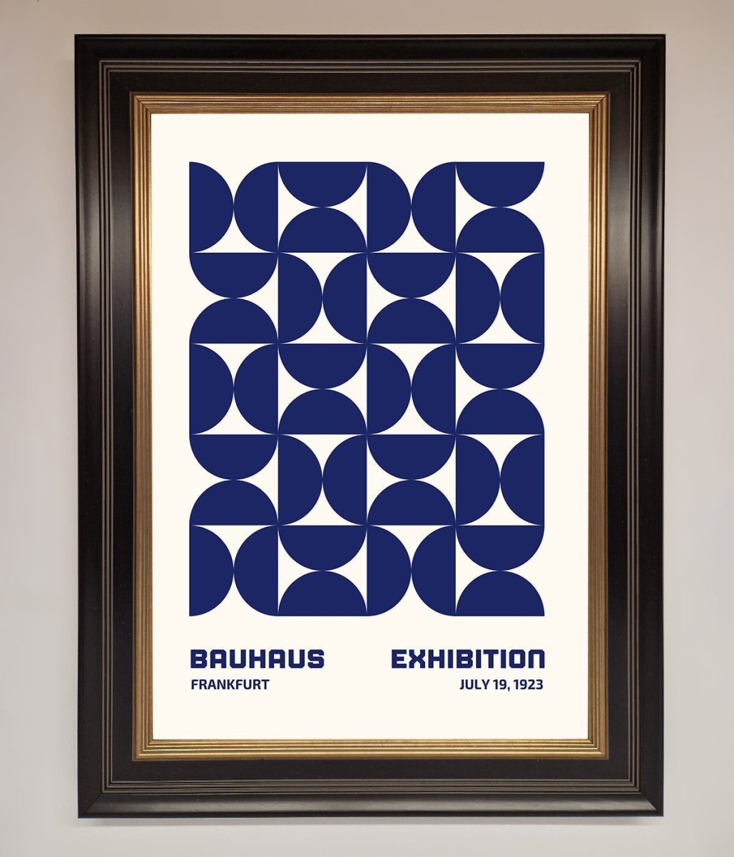 Bauhaus Print July 1923 Navy Blue Abstract Framed Wall Art-9