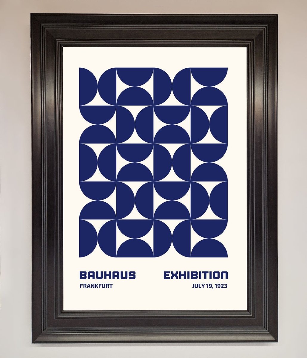 Bauhaus Print July 1923 Navy Blue Abstract Framed Wall Art-6