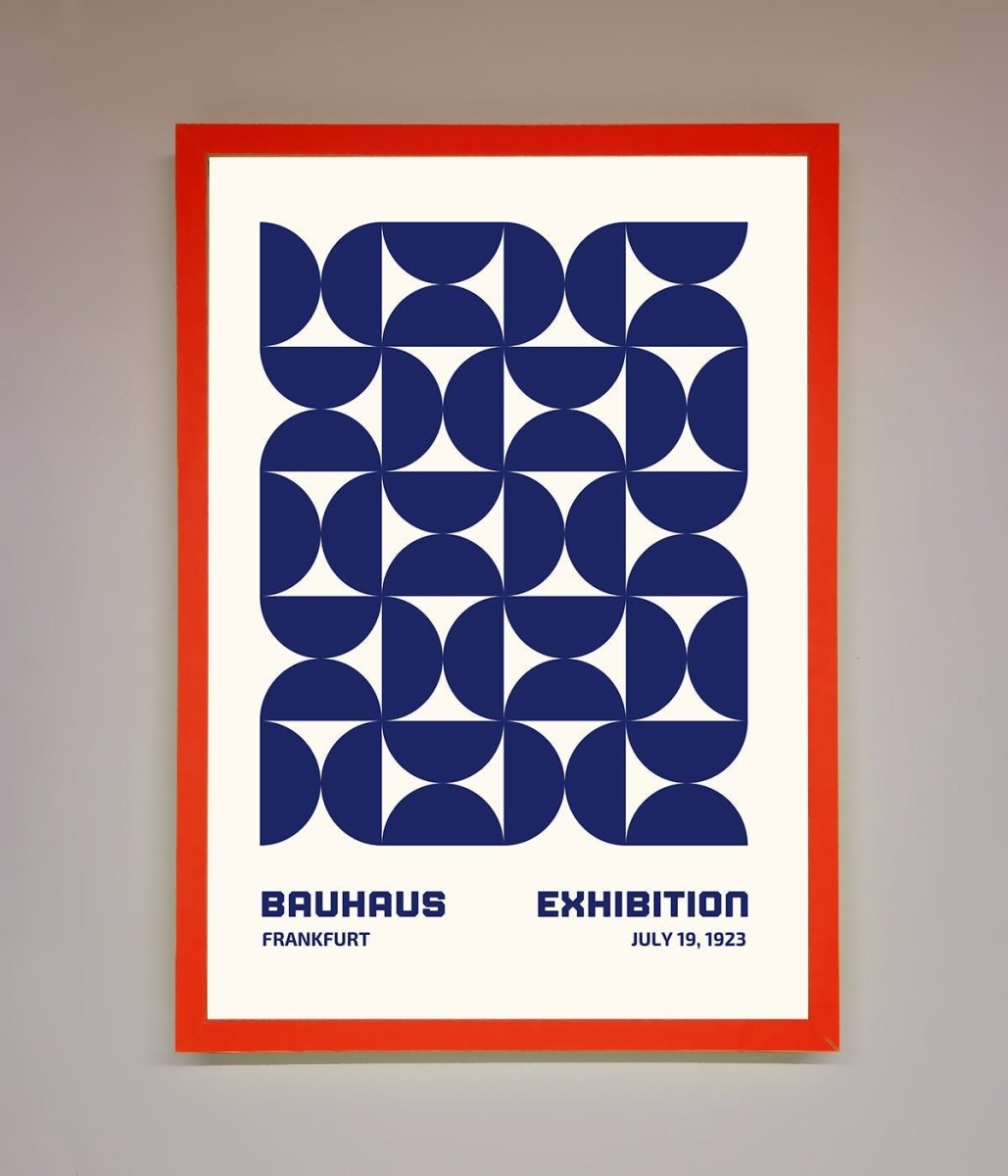 Bauhaus Print July 1923 Navy Blue Abstract Framed Wall Art-14
