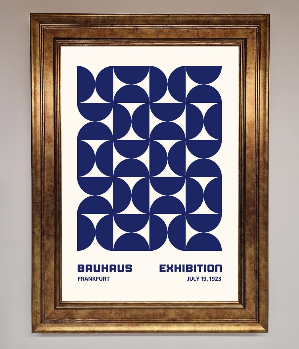 Bauhaus Print July 1923 Navy Blue Abstract Framed Wall Art-7