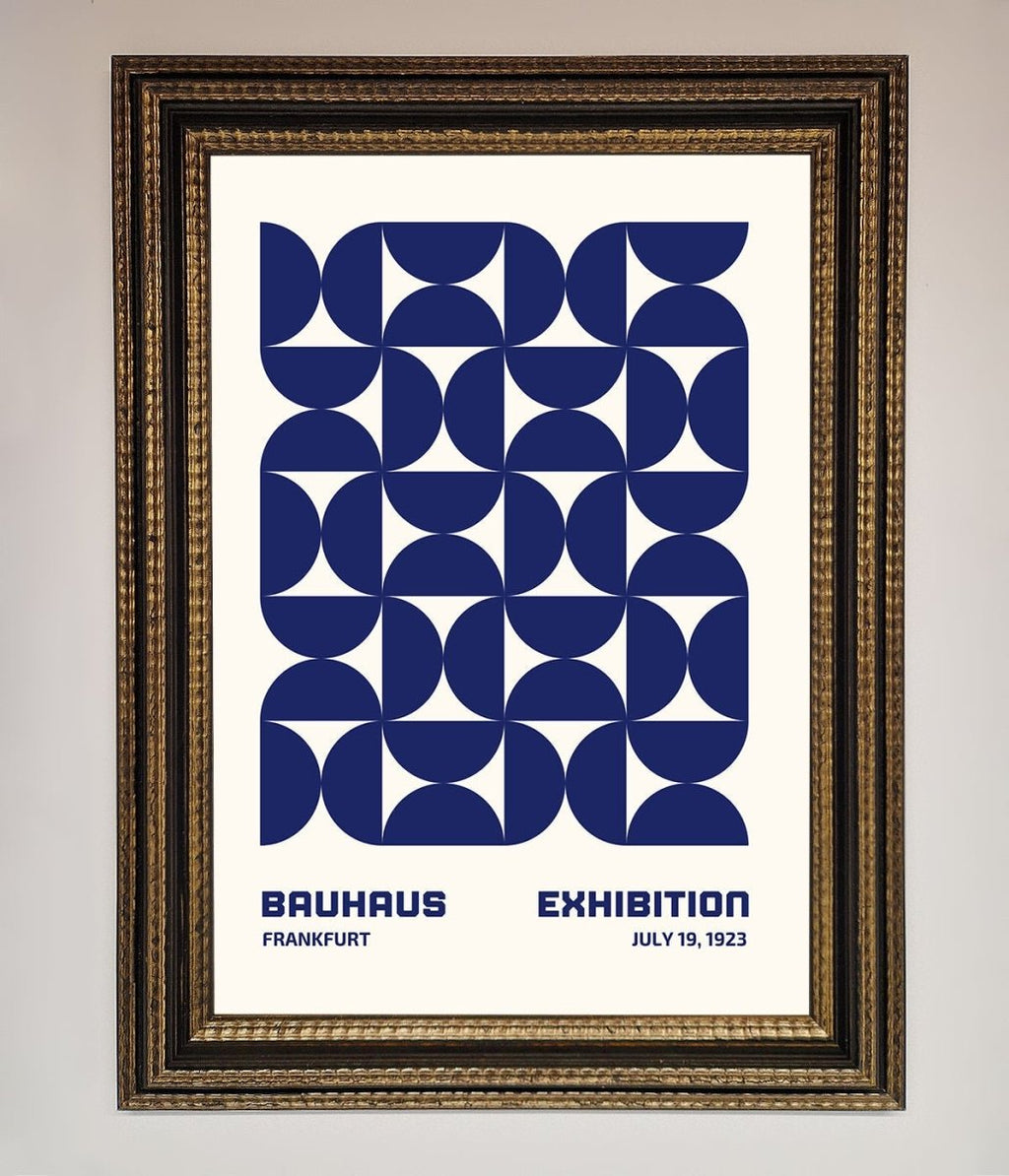 Bauhaus Print July 1923 Navy Blue Abstract Framed Wall Art-18