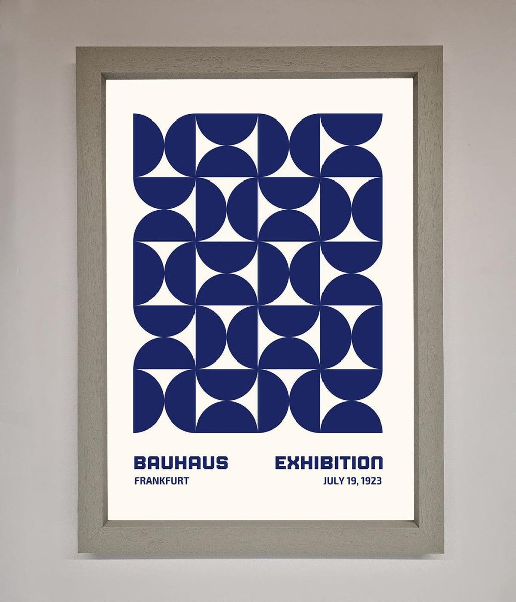Bauhaus Print July 1923 Navy Blue Abstract Framed Wall Art-3