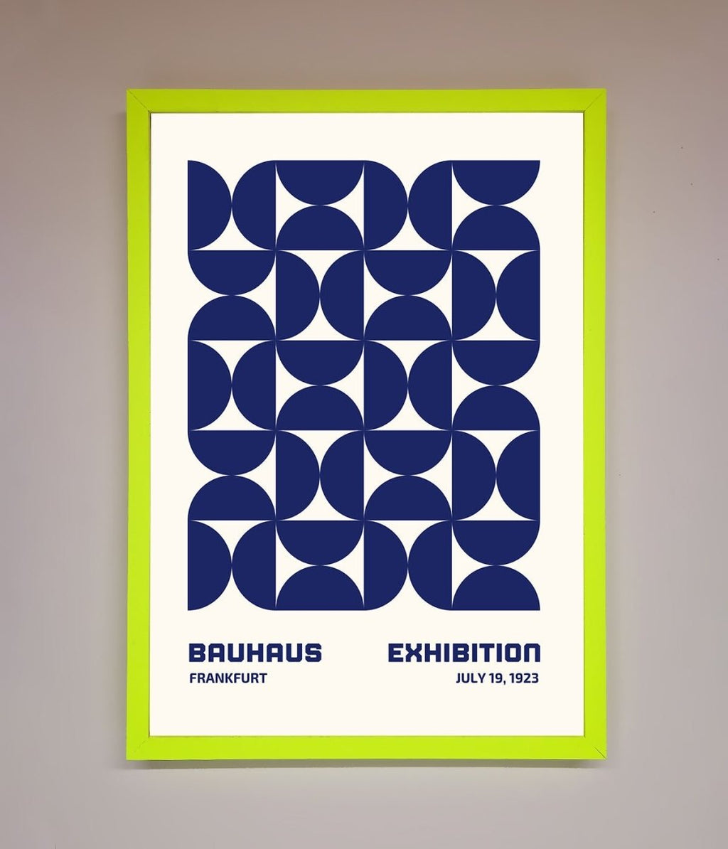 Bauhaus Print July 1923 Navy Blue Abstract Framed Wall Art-12