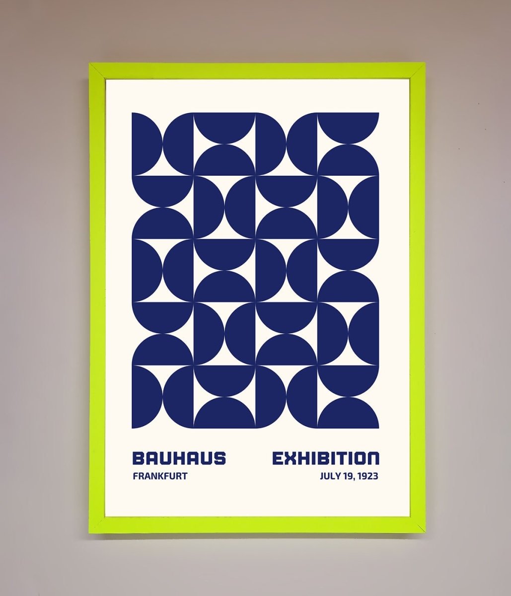 Bauhaus Print July 1923 Navy Blue Abstract Framed Wall Art-12