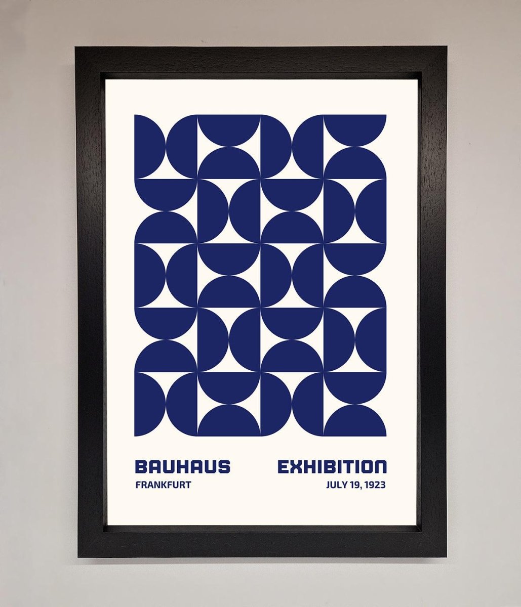 Bauhaus Print July 1923 Navy Blue Abstract Framed Wall Art-1
