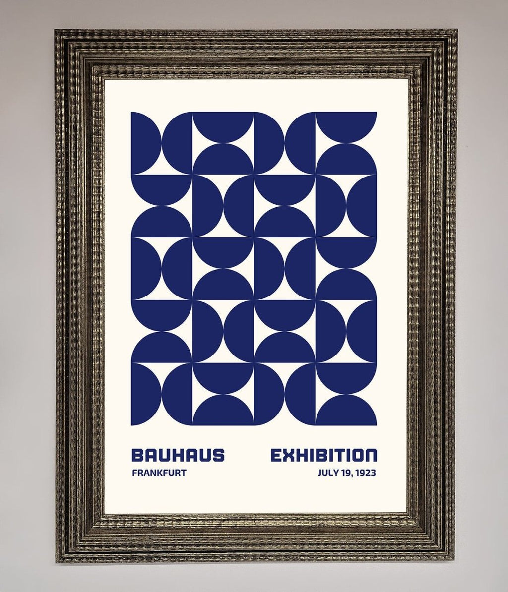 Bauhaus Print July 1923 Navy Blue Abstract Framed Wall Art-16