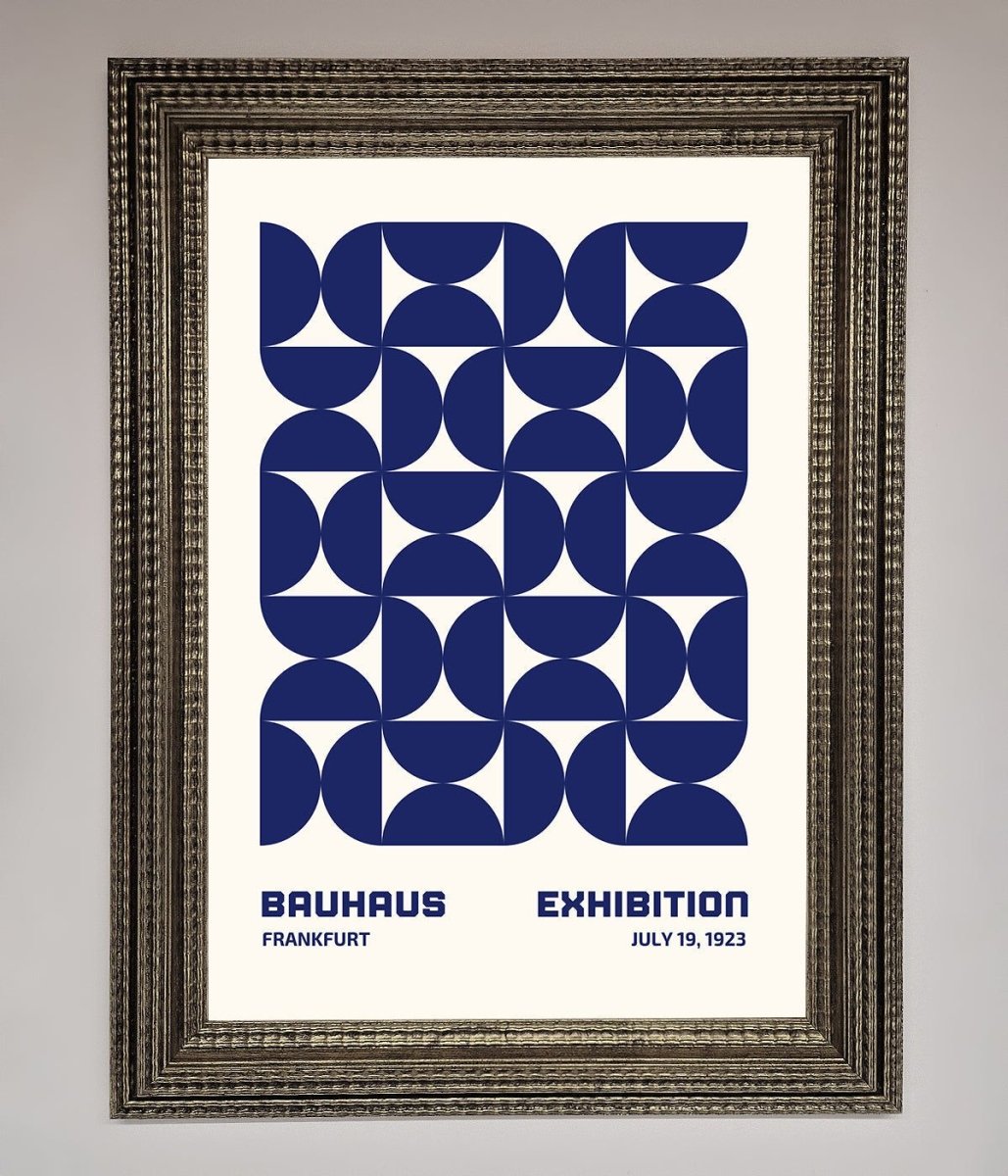 Bauhaus Print July 1923 Navy Blue Abstract Framed Wall Art-16