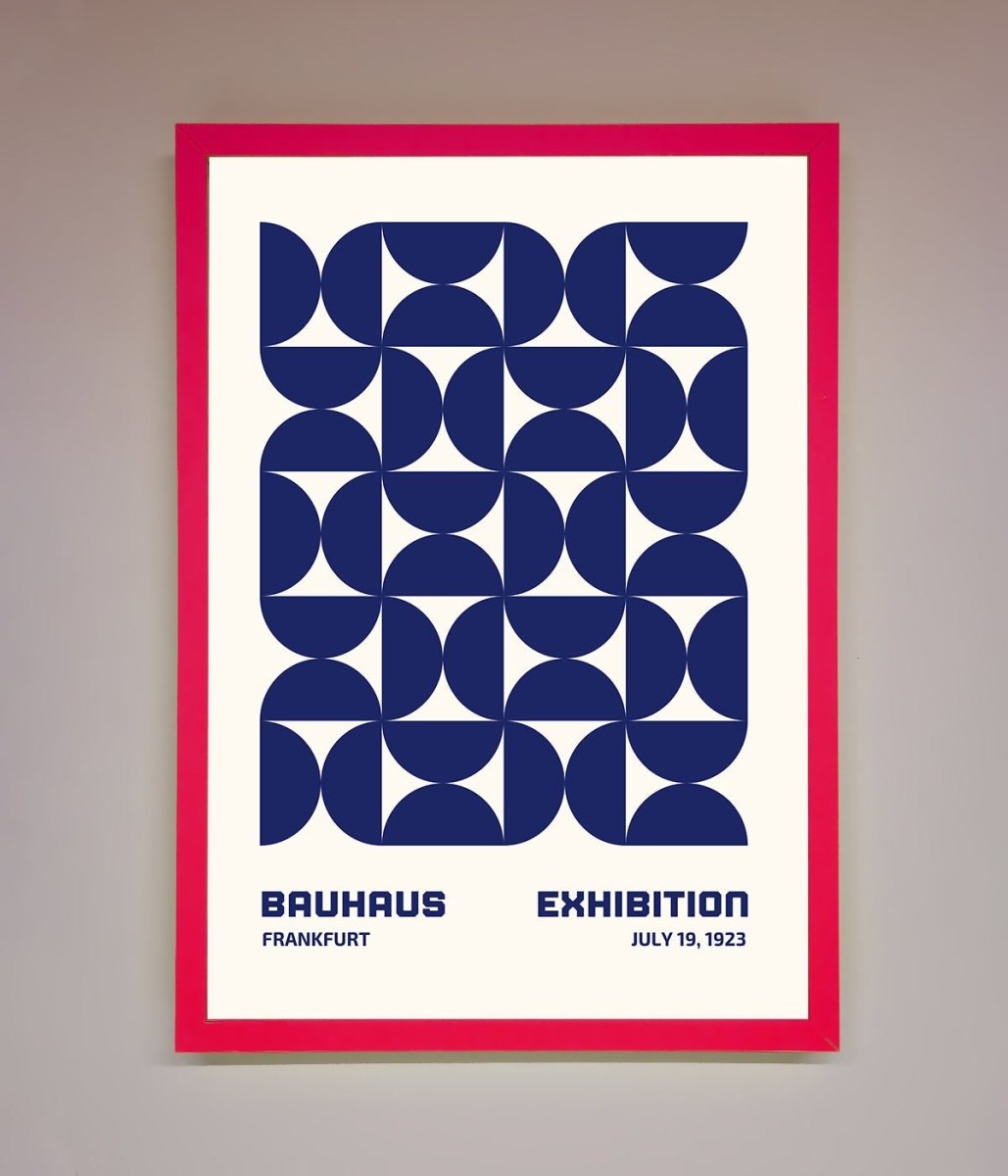 Bauhaus Print July 1923 Navy Blue Abstract Framed Wall Art-13