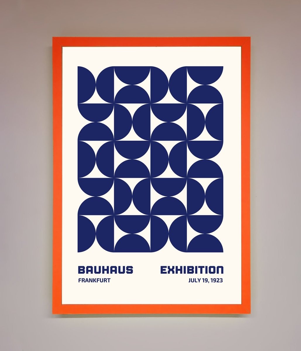 Bauhaus Print July 1923 Navy Blue Abstract Framed Wall Art-0