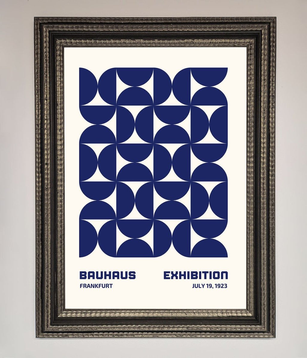 Bauhaus Print July 1923 Navy Blue Abstract Framed Wall Art-17