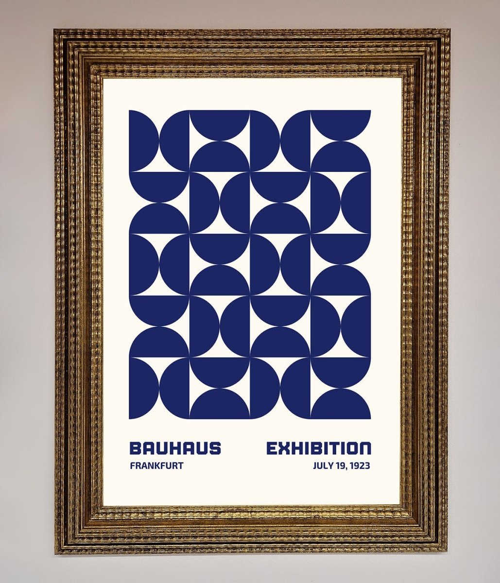 Bauhaus Print July 1923 Navy Blue Abstract Framed Wall Art-15