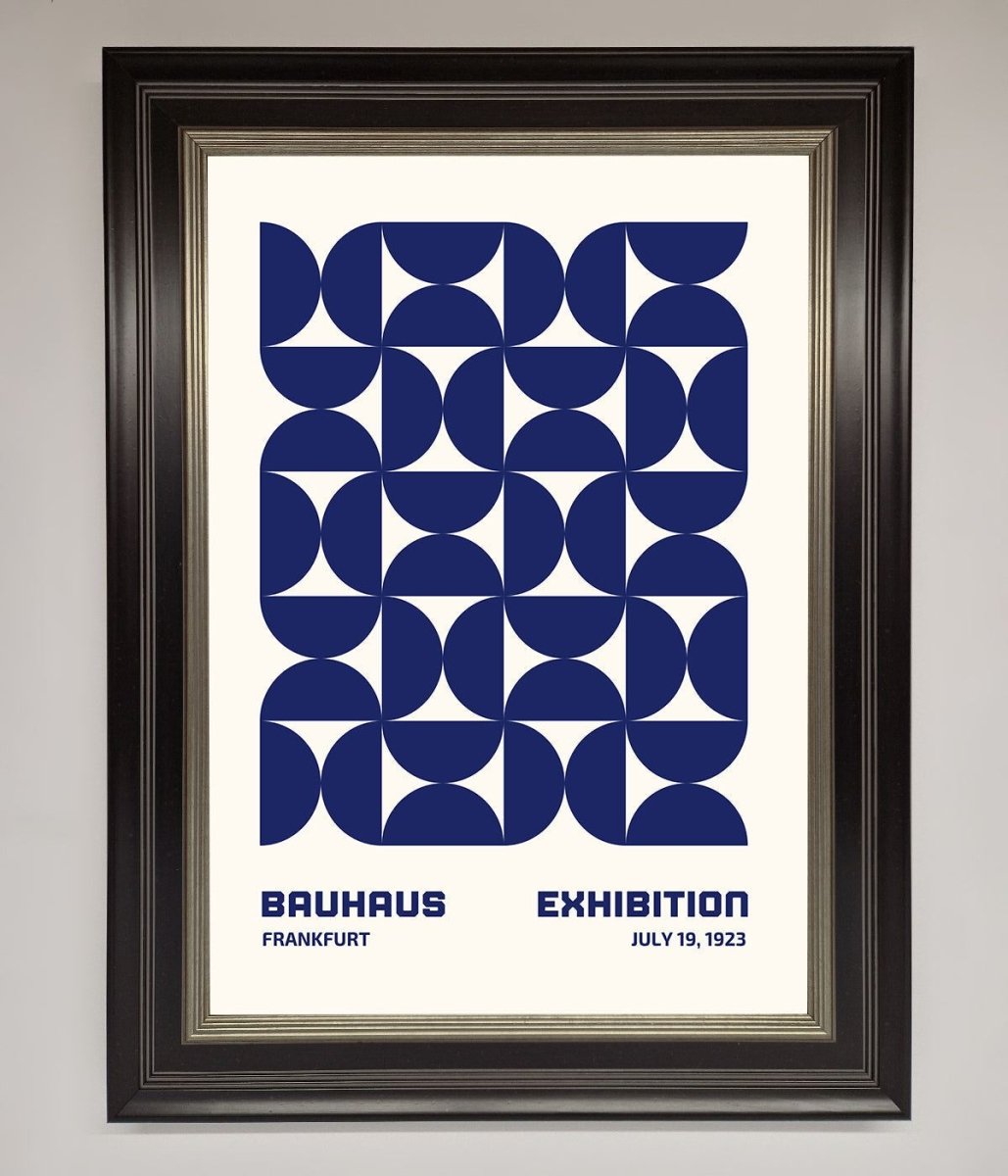 Bauhaus Print July 1923 Navy Blue Abstract Framed Wall Art-8