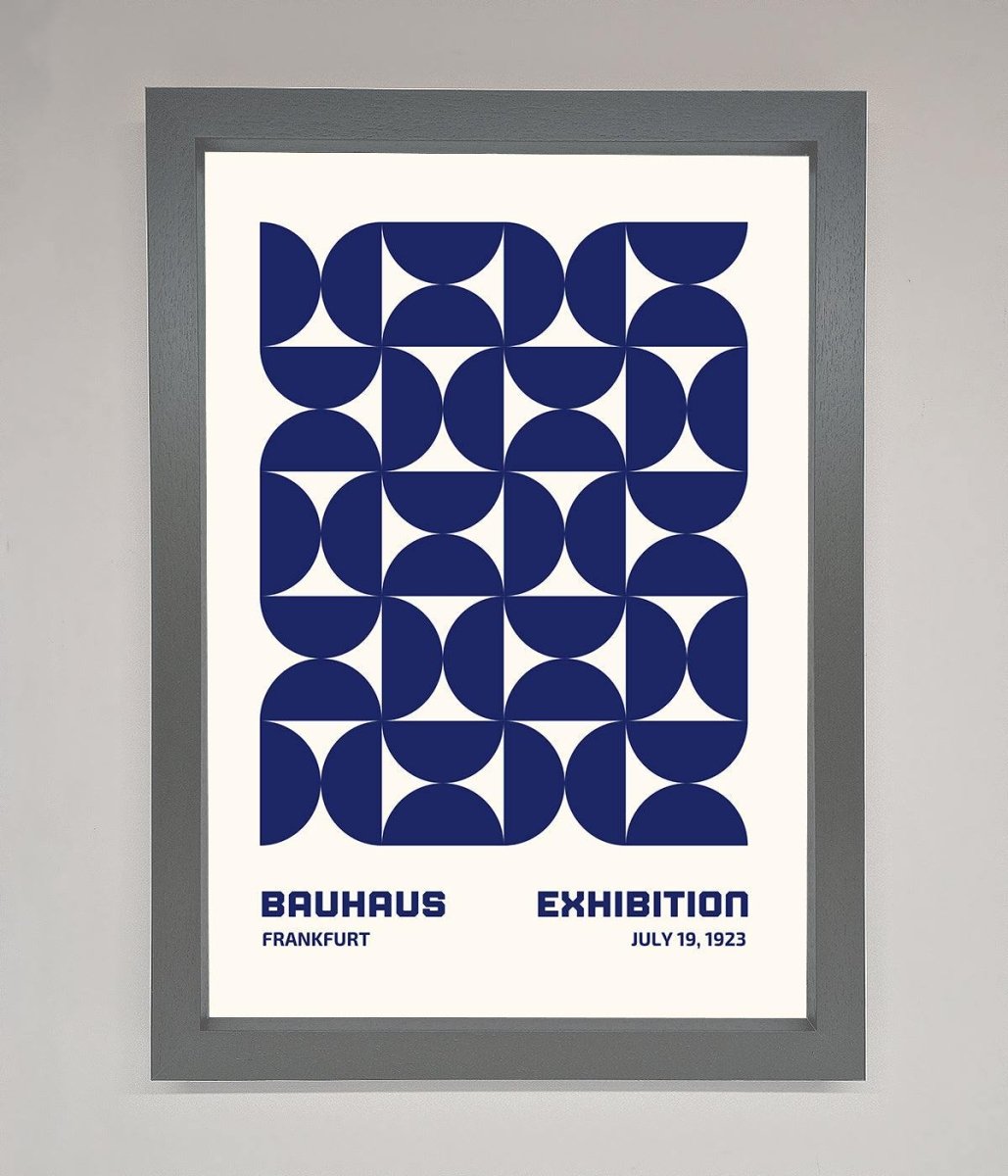 Bauhaus Print July 1923 Navy Blue Abstract Framed Wall Art-4