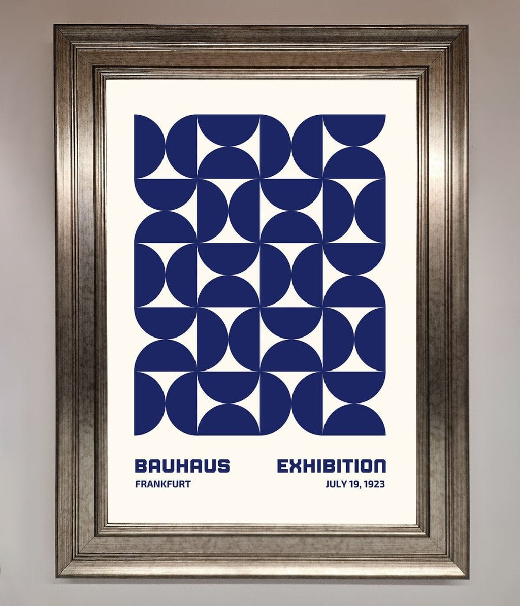 Bauhaus Print July 1923 Navy Blue Abstract Framed Wall Art-5