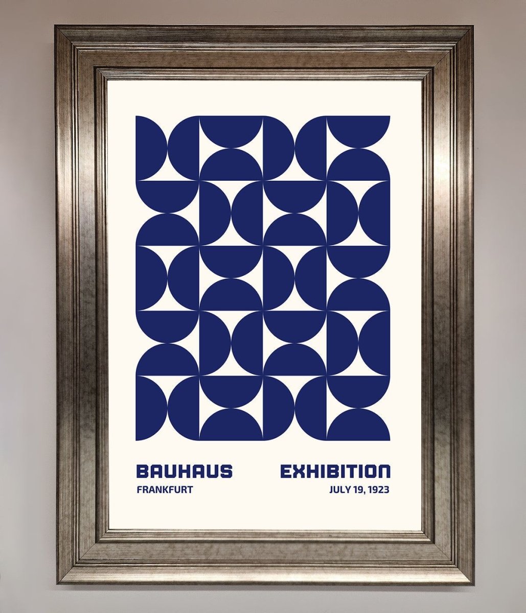 Bauhaus Print July 1923 Navy Blue Abstract Framed Wall Art-5
