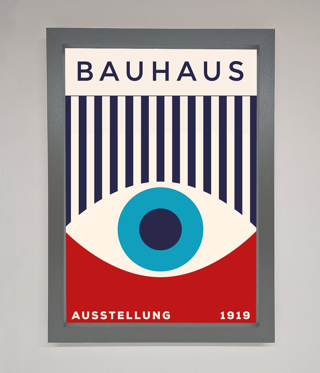 Bauhaus Red And Blue Eye Framed Wall Art-3
