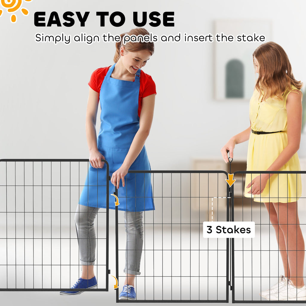 2 Piece Dog Pen Expansion Pack for 80cm High Animal Pen with 3 Connecting Stakes-4