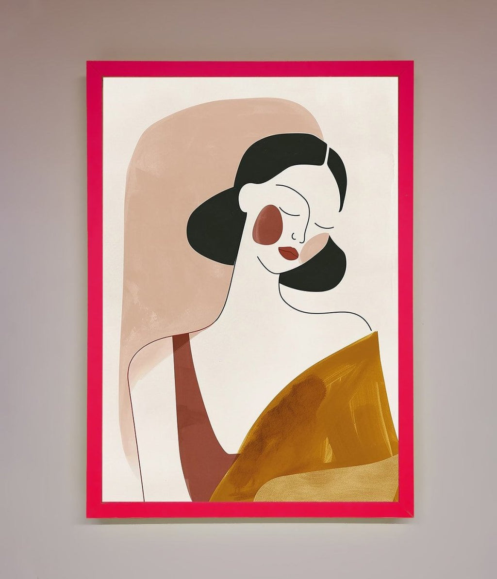 Browns Line Drawing Woman Framed Print-13