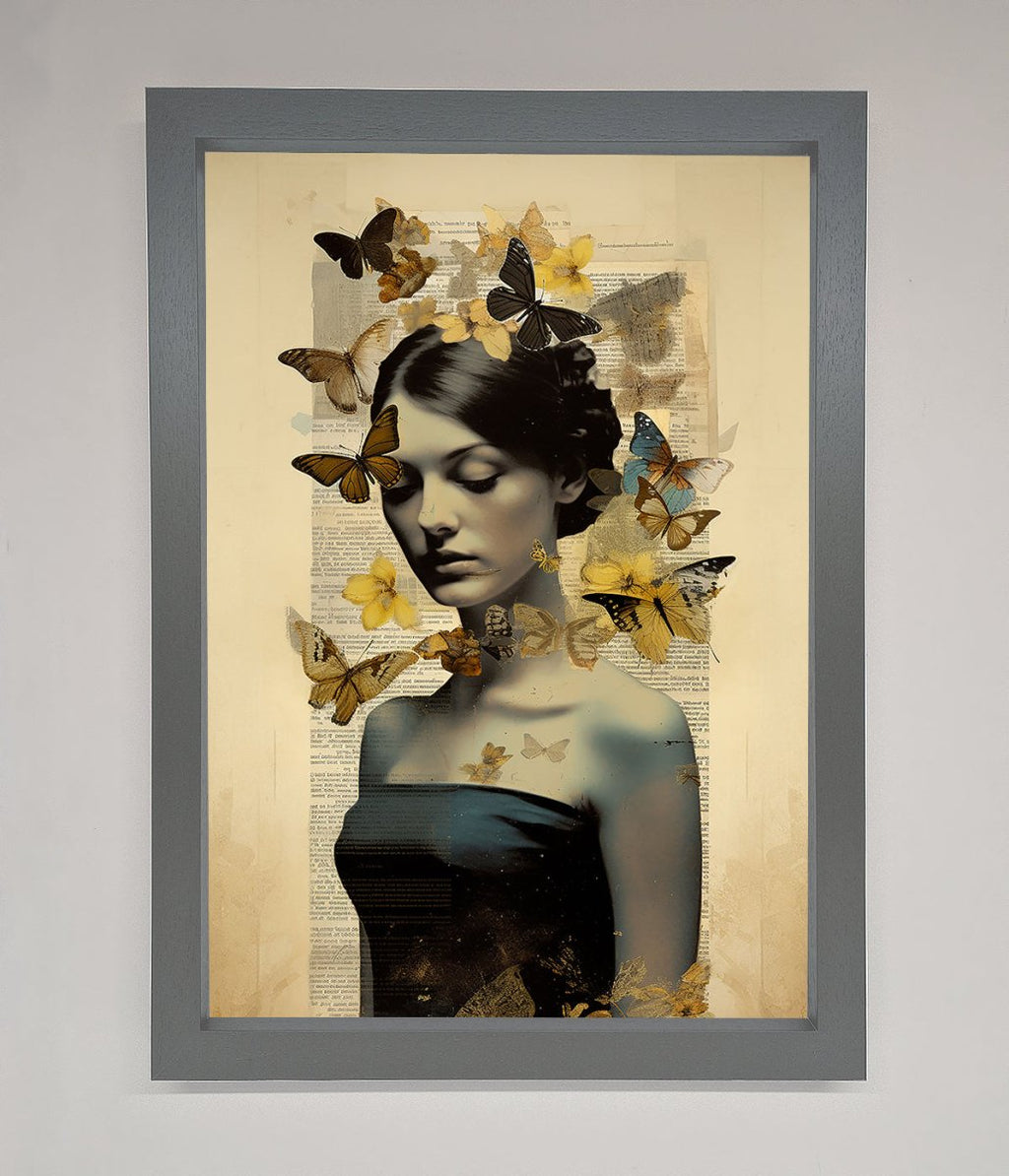Butterfly Book Woman Framed Poster-4