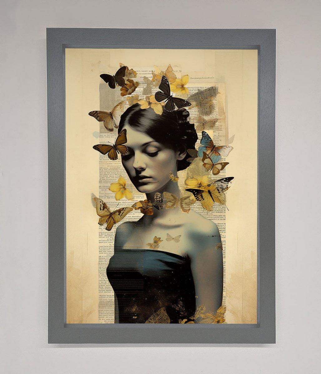 Butterfly Book Woman Framed Poster-4