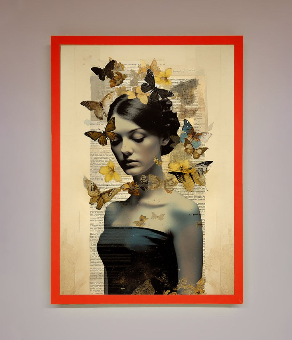 Butterfly Book Woman Framed Poster-7