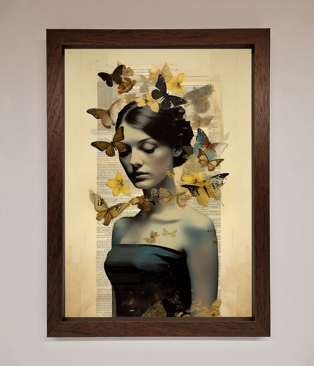 Butterfly Book Woman Framed Poster-0