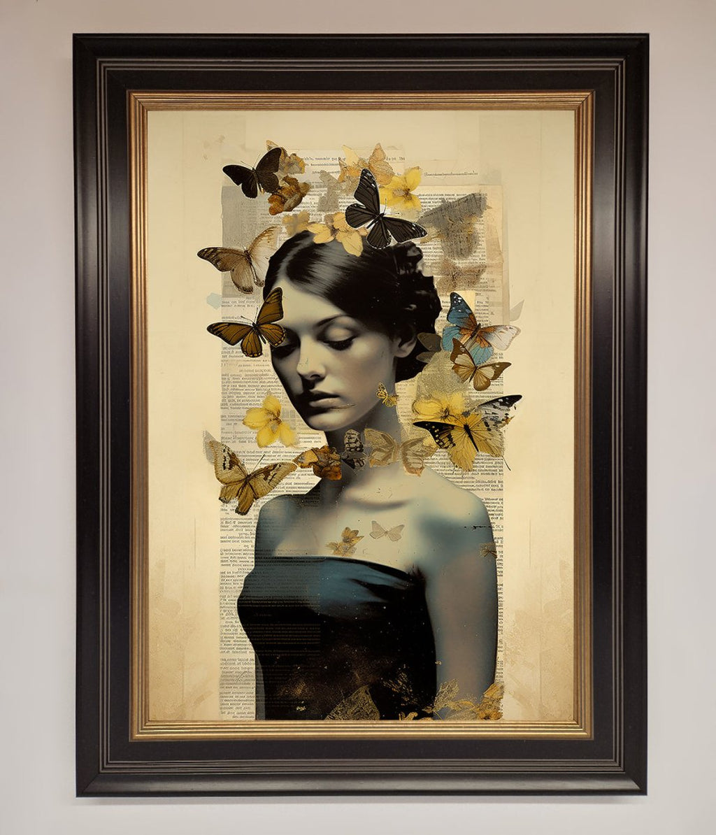 Butterfly Book Woman Framed Poster-18