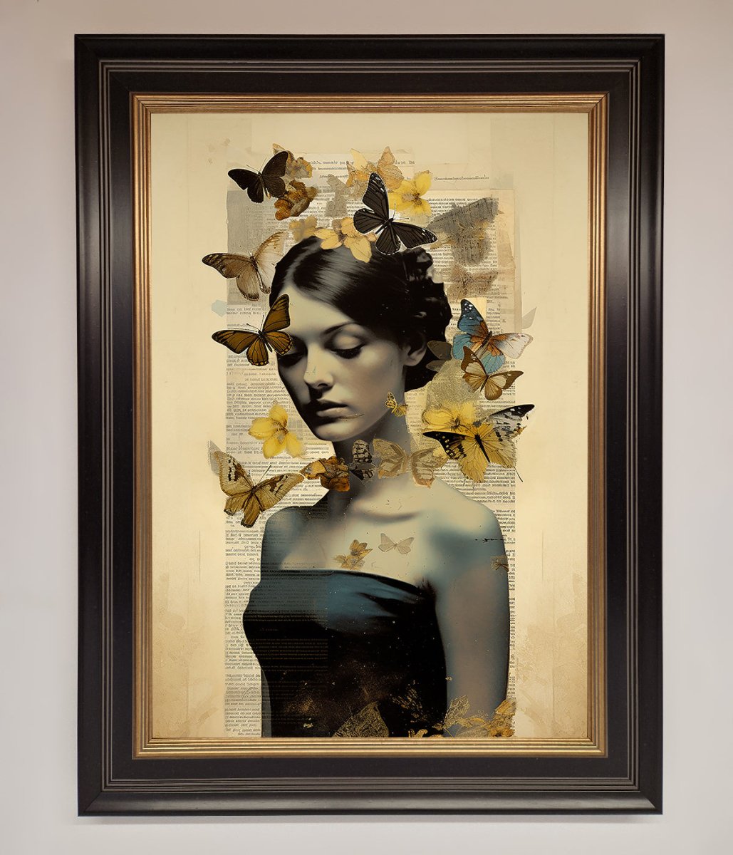 Butterfly Book Woman Framed Poster-18