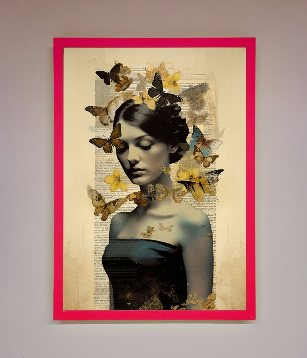 Butterfly Book Woman Framed Poster-5