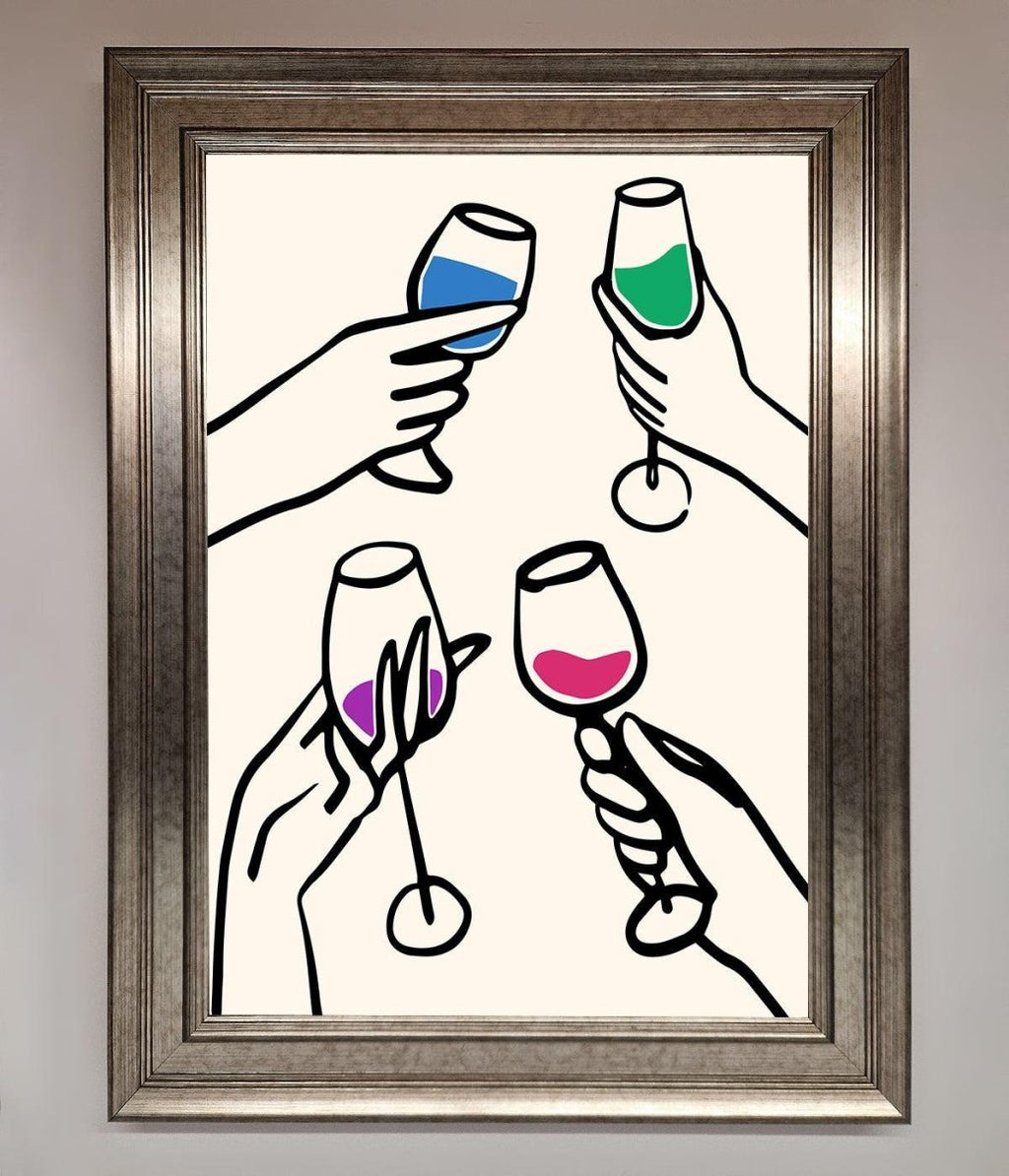Cheers Wine Glasses Framed Wall Art-5