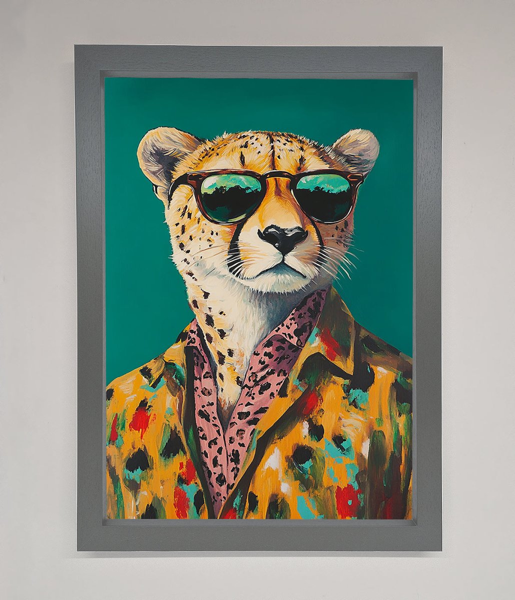 Cheetah With Sunglasses Framed Print-3