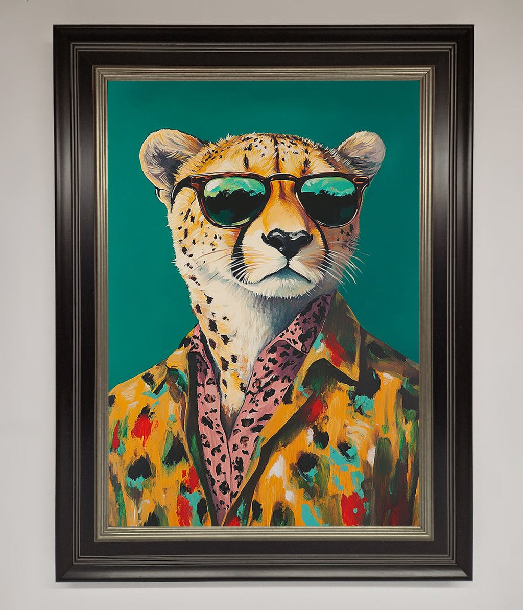 Cheetah With Sunglasses Framed Print-17