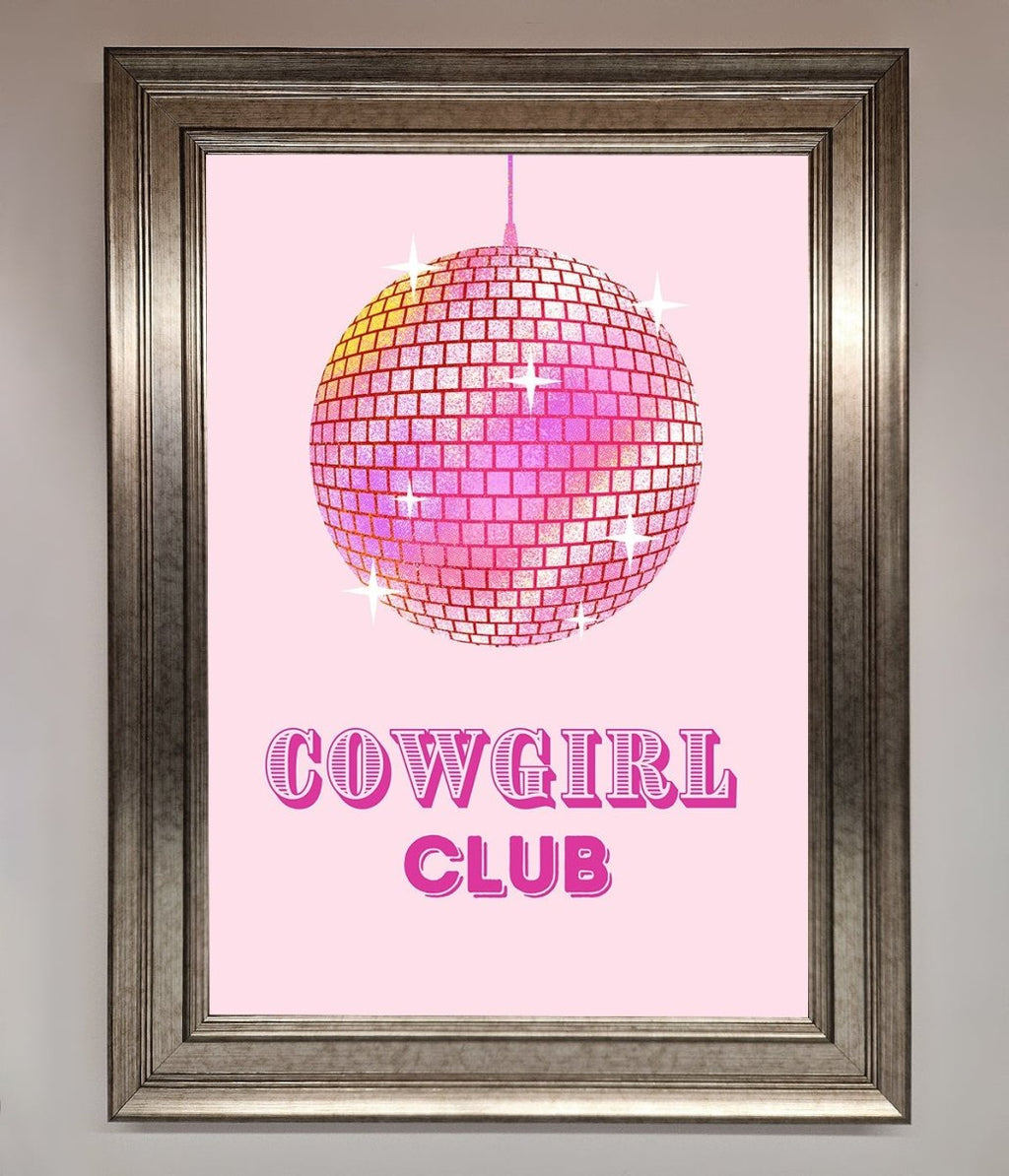 Cowgirl Club Disco Ball Framed Print-5