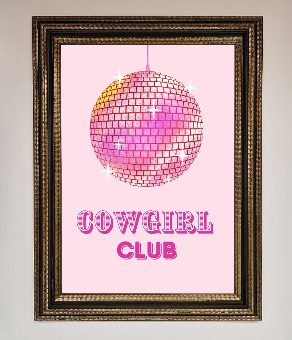 Cowgirl Club Disco Ball Framed Print-18