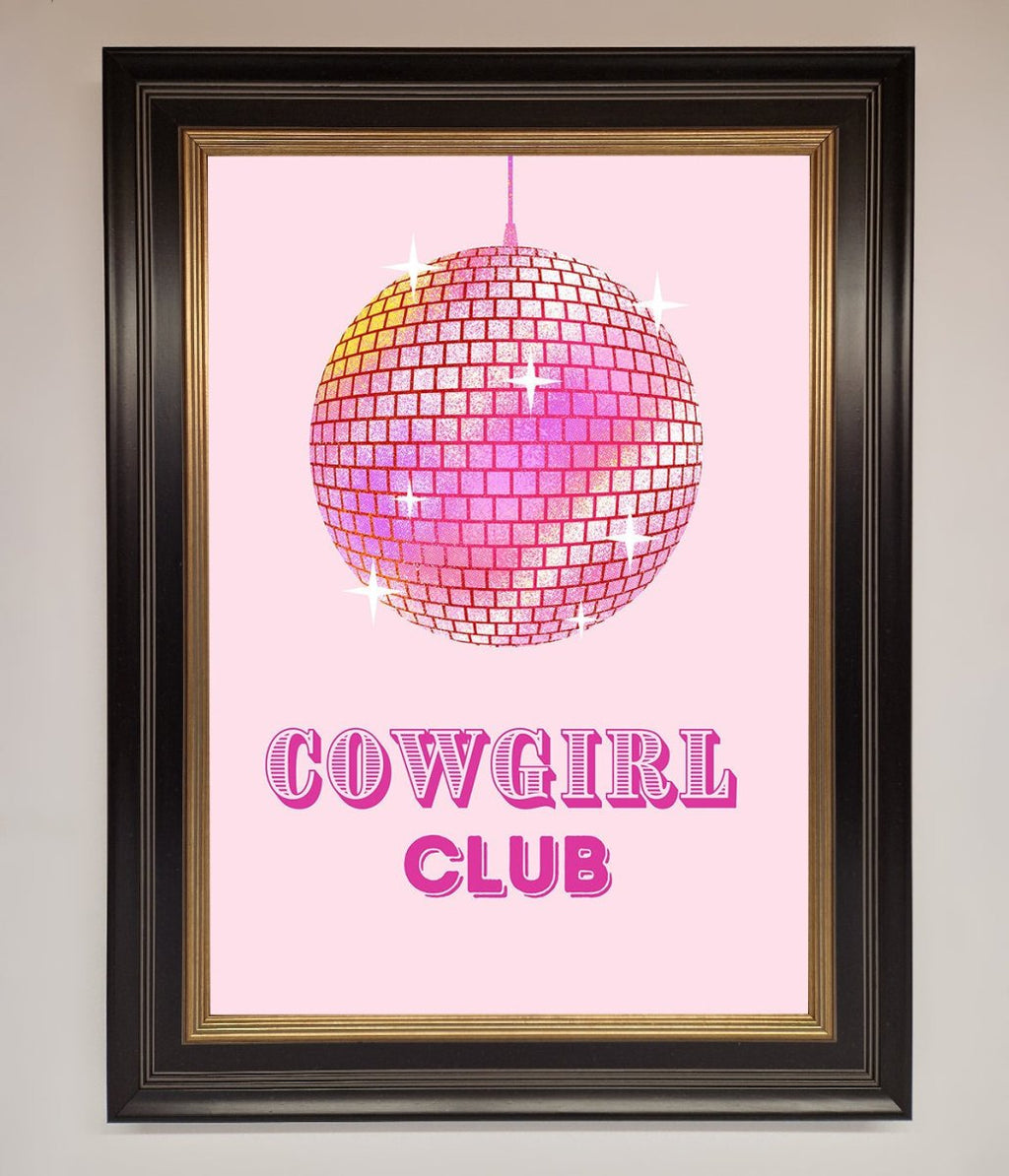 Cowgirl Club Disco Ball Framed Print-9