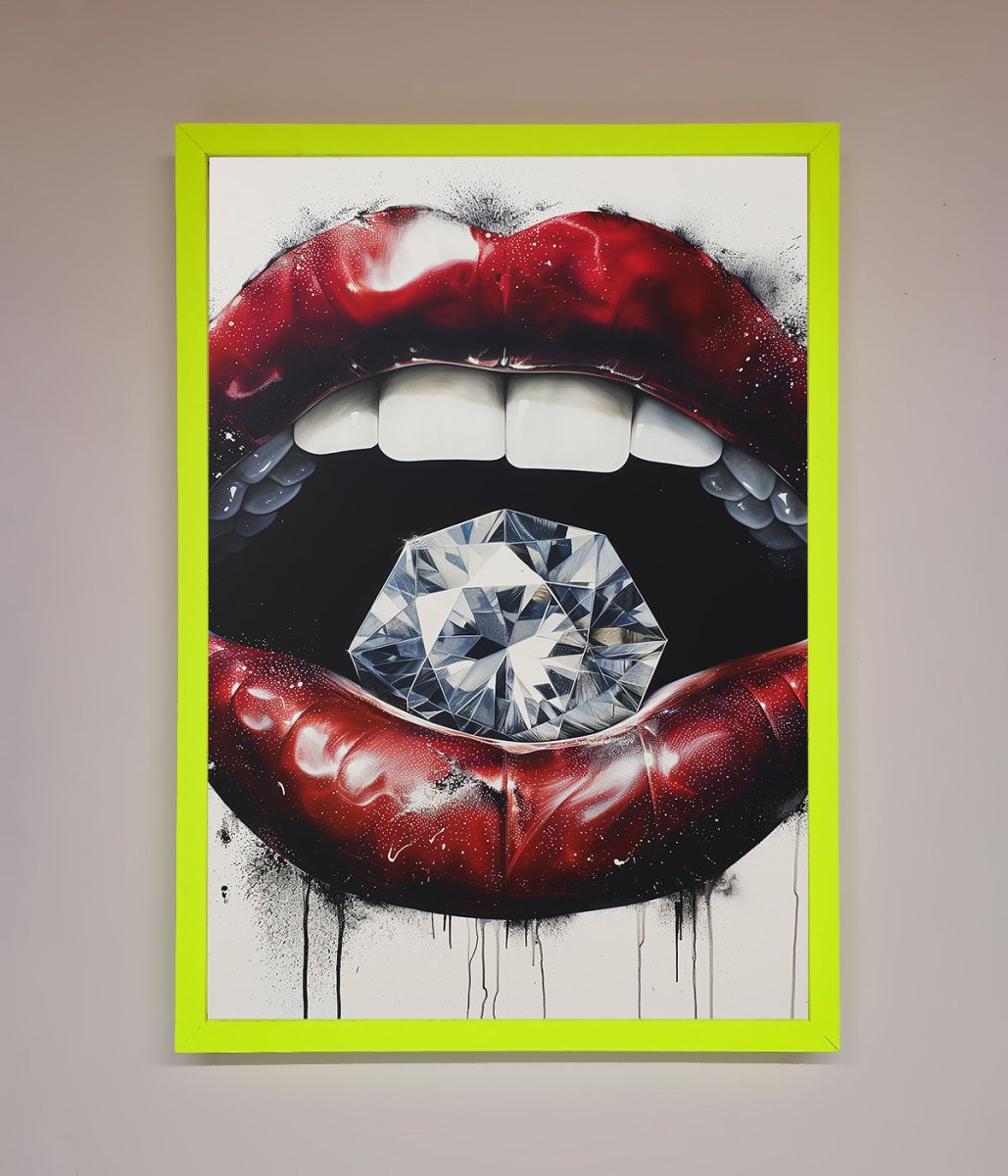 Diamond Lips Framed Poster-12