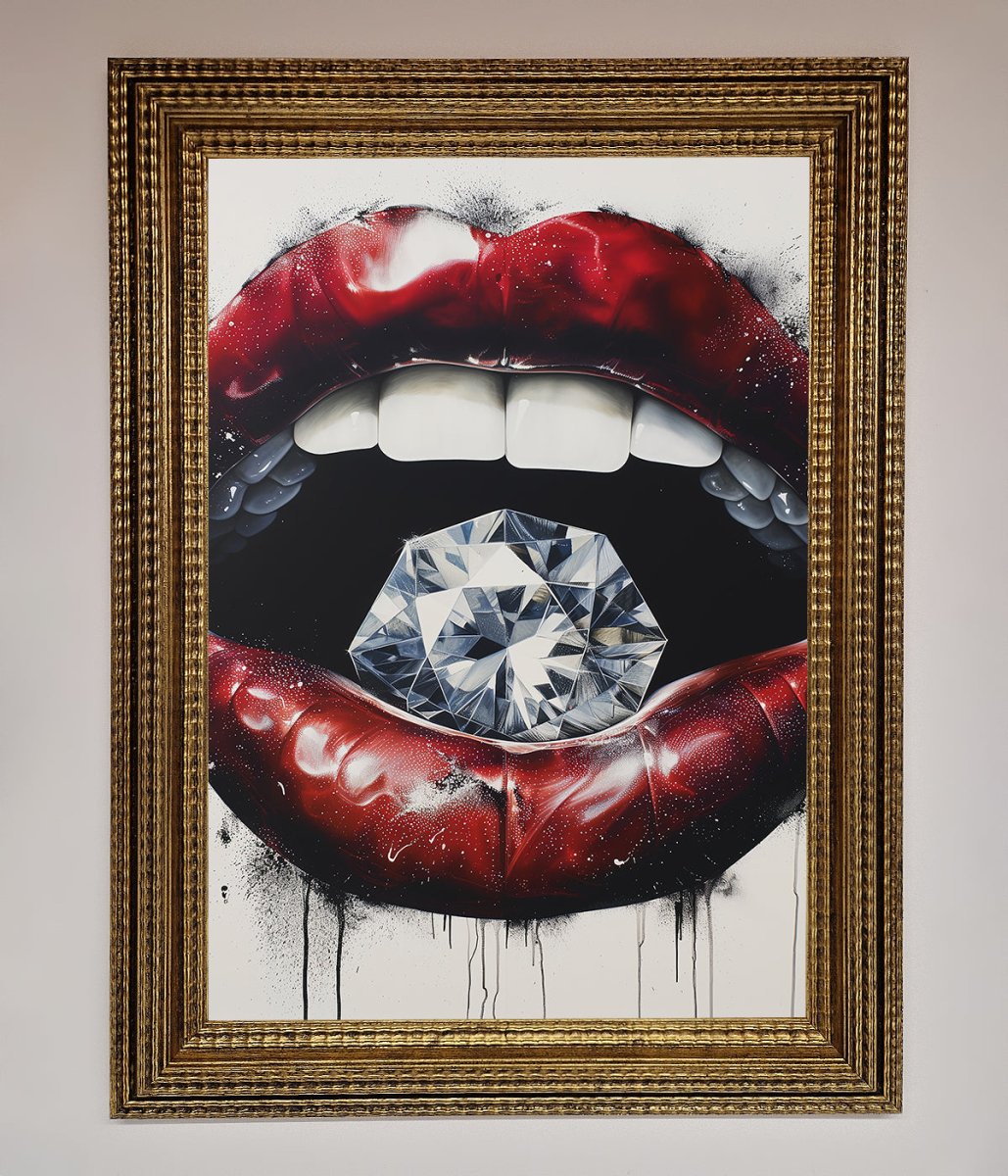 Diamond Lips Framed Poster-15